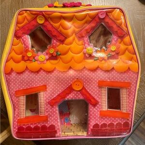Mini Lalaloopsy Dollhouse Zippered Doll House Figure Storage Travel Case Rare
